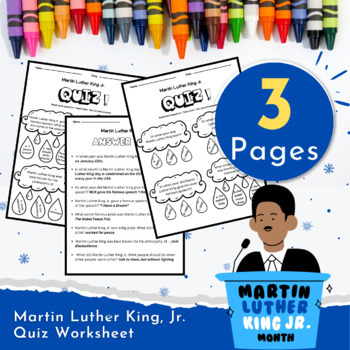 Preview of martin Luther King JR Quiz | MLK Day Who Know King Best? - Black history month