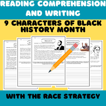 Preview of Black history month- race tehnique- comprehension passages-