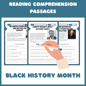 Preview of Black history month reading comprehension passages | Comprehension passages