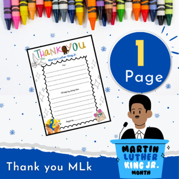 Preview of mlk day: thank you Martin Luther King Jr - Black history month Activities