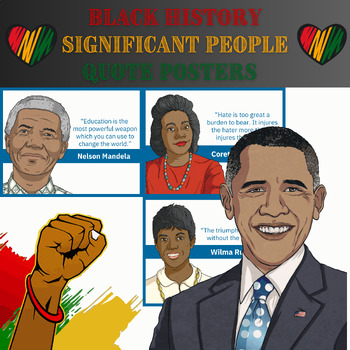 Preview of Black history significant people quote posters | black history month