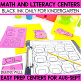 Kindergarten Literacy Centers and Math Centers - Back to S