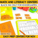Kindergarten Literacy Centers and Math Centers - Fall & Th