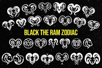 Preview of Black the Ram Zodiac Font