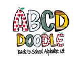 Black to school Alphabet Set | Alpha pack PNG Font |Doodle
