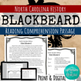 Blackbeard the Pirate Reading Comprehension Passage PRINT 