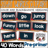 Blackboard Pre Primer Sight Words Clipart