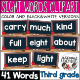 Blackboard Third Sight Words Clipart