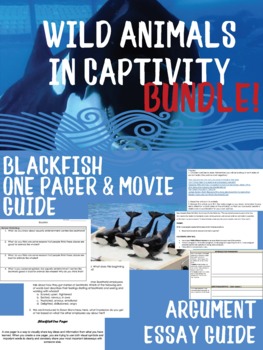 Preview of Blackfish Film Guide, One Pager, and Animals in Captivity Essay!