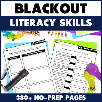 Preview of Blackout Book Activities - Reading Comprehension and Literacy Skills Activities