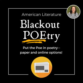 Preview of Blackout POEtry Edgar Allan Poe - American Literature - Halloween Activity
