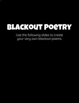 Preview of Blackout Poetry Interactive Google Slides