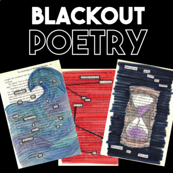 Preview of Blackout Poetry Lesson and Creative Art Project — Includes Examples and Rubric