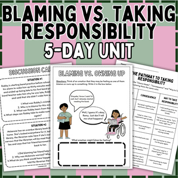 Preview of Blaming vs. Taking Responsibility | Accountability | It's Not My Fault