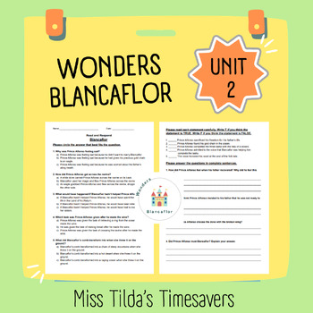 Preview of Blancaflor - Read and Respond Grade 5 Wonders