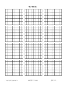 10 x 10 grids teaching resources teachers pay teachers