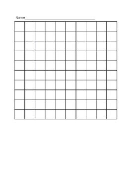 Blank 100 Math Chart by Savy Bluejacket | Teachers Pay Teachers