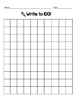 Blank 100 chart by Erin Schaffner | Teachers Pay Teachers