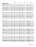 Blank Addition Grids