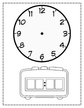 Blank Analog And Digital Clocks By Education Lassie TpT.