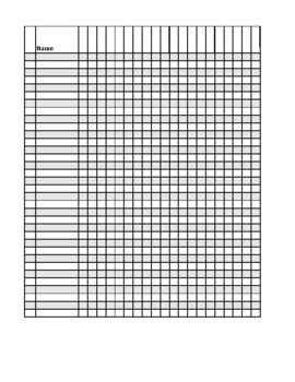 Blank Attendance/Grade Sheet by Michaelyn Findley | TPT