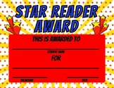 Blank Award Certificate - Star Reader Award (Superhero or 