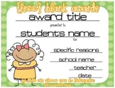 Blank Awards for any Classroom Celebration