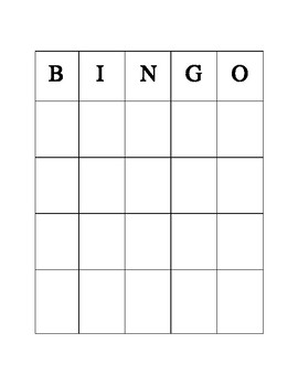 free printable blank bingo cards for teachers