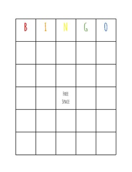 Blank BINGO Card - Rainbow by Maggie George | TPT