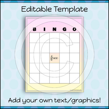 Editable BINGO Cards | Pastel Gradient by Aubrey Ellen | TpT