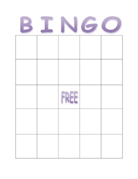 Blank Bingo Card By The Late Night Lagniappe 