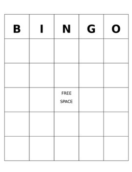 Blank Bingo Editable Template By Bianca Rangel Tpt
