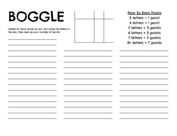 Blank BOGGLE - Create Your Own by Dedication to Education | TPT