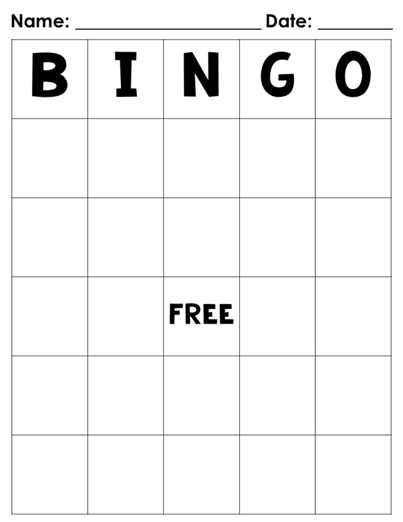 Blank Bingo Board FREEBIE! by Love Believe Teach with Jo-Ellen Foody