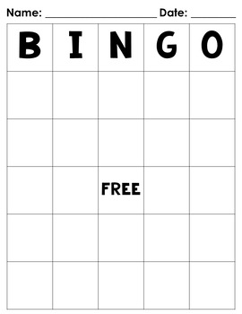 Blank Bingo Board Freebie By Love Believe Teach With Jo Ellen Foody