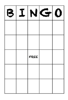 Blank Bingo Boards by ABC Showdown | TPT