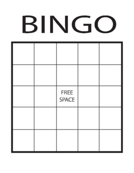 Blank Bingo Card by Jillian Jacobs | TPT