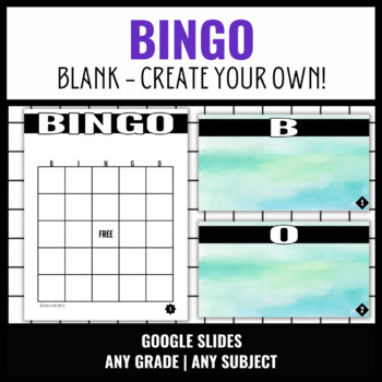 Preview of Blank Bingo Review Game Template - For All Subjects