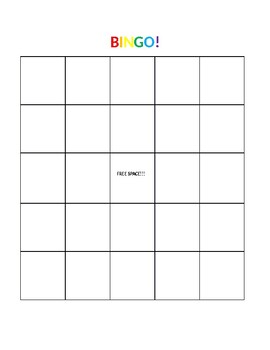 Blank Bingo Sheet by Anna Hagans | Teachers Pay Teachers