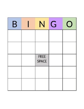 Blank Bingo Sheet - Simple by Alison Blair | Teachers Pay Teachers