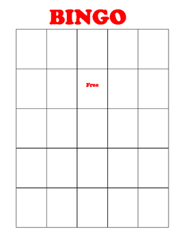 Blank Bingo Template by Teacher's Time Saver | TPT