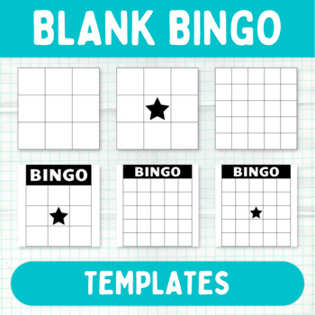 Preview of Blank Bingo Templates - Printable Game Cliparts - Commercial Use