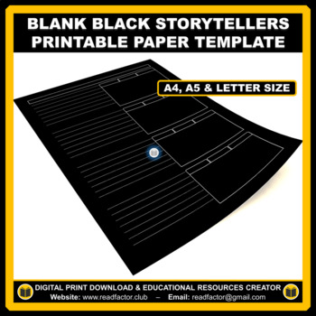 Preview of Blank Black Storytellers Paper Template - A4, A5 & Letter Size