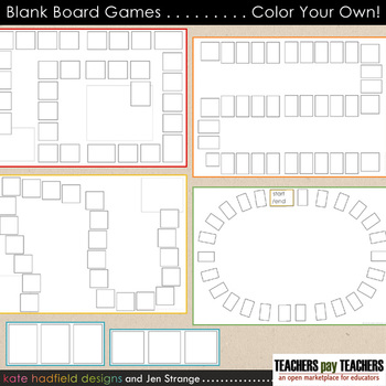 Preview of Blank Board Games - COLOR YOUR OWN! (File Folder Games)