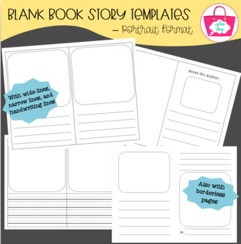 Preview of Blank Book Template for Story & Writer's Workshop - Portrait Format (Idea Bag)