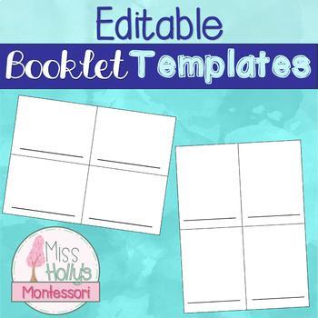 Preview of Blank Booklet Templates - Vertical & Horizontal - Editable and jpeg