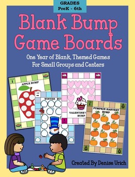 Preview of 49 Blank Bump Games for the Year - Math & ELA Group/ Centers - WINTER