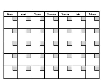 Blank Calendar. by Pointer Education | Teachers Pay Teachers