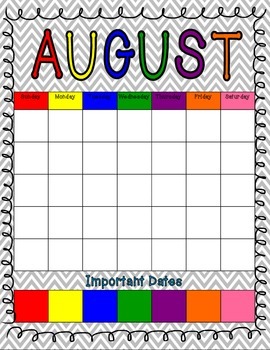 Blank Calendar by ShapingYoungMinds | TPT