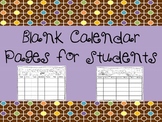 Blank Calendar August to July
